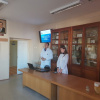 студенты 4 курса лечебного факультета Дарья Артемьева и Родион Деревянко с презентацией