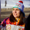 Ирина Рудченко на эстафете Олимпийского огня. 20 января 2014